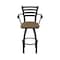 Holland Bar Stool Co Jackie with Arms 30 in. Swivel Bar Stool with Black Wrinkle Finish and Rein Thatch Seat 415 - alternate 7